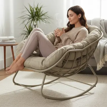 Lounge schommelstoel Royal Rocking II creme, Vita Tuinmeubelen, tuinmeubels.nl