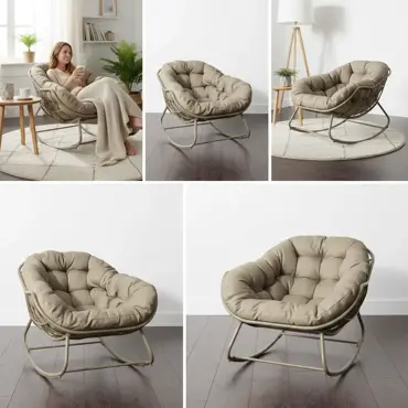 Lounge- schommelstoel Royal Rocking II créme met hoes - afbeelding 9