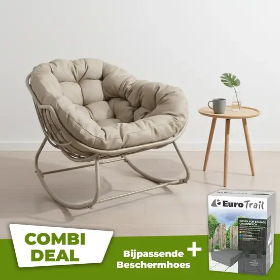 Lounge- schommelstoel Royal Rocking II créme met hoes - afbeelding 1