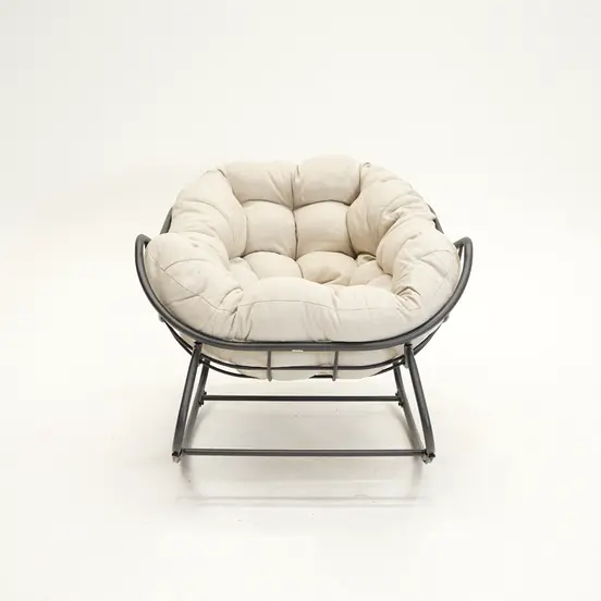 Lounge schommelstoel Royal Rocking II grijs/creme - afbeelding 3