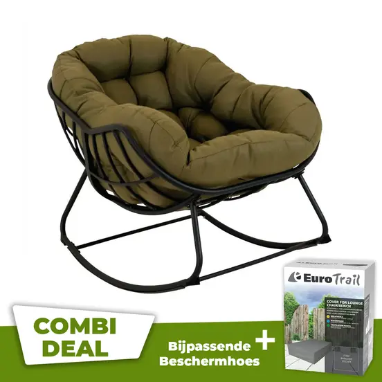 Lounge- schommelstoel Royal Rocking II groen met hoes - afbeelding 1