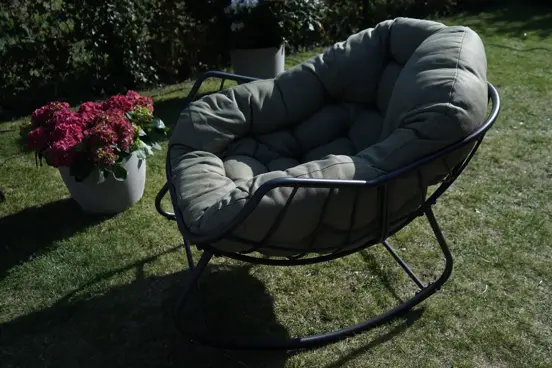 Lounge- schommelstoel Royal Rocking II groen met hoes - afbeelding 3