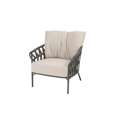 Lounge Tuinstoel Albareto Antraciet 4SO Kussens Stoel Buiten Tuin 4 Seasons Outdoor