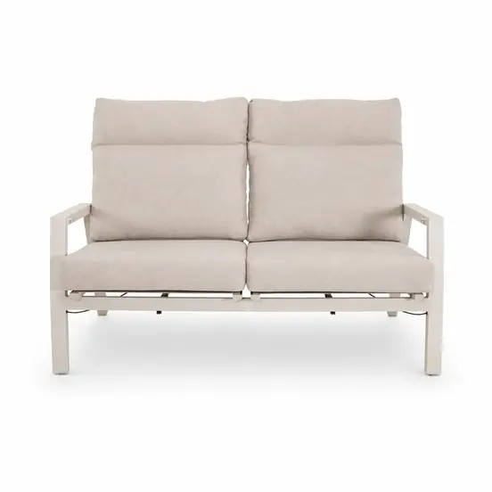 Loungebank Ohio Crema 2-pers voor, Lesli Living, tuinmeubels.nl