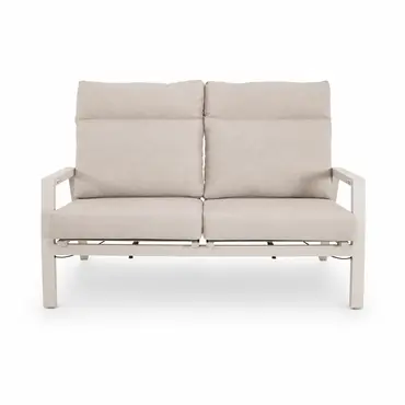 Loungebank Ohio Crema 2-pers voor, Lesli Living, tuinmeubels.nl