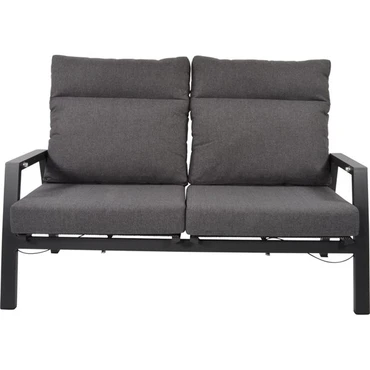 Loungebank Ohio Crema 2-pers voorkant, Lesli Living, tuinmeubels.nl