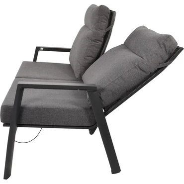 Loungebank Ohio Crema 2-pers zijkant, Lesli Living, tuinmeubels.nl