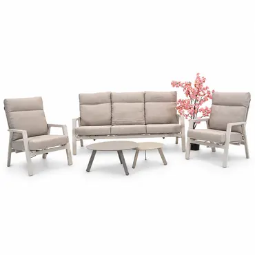 Loungebank ohio crema 3-pers sfeer set, Lesli Living, tuinmeubels