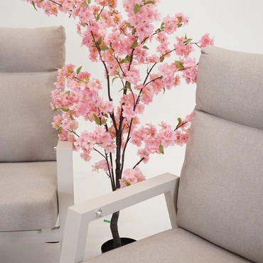 Loungebank ohio crema 3-pers sfeerfoto, Lesli Living, tuinmeubels