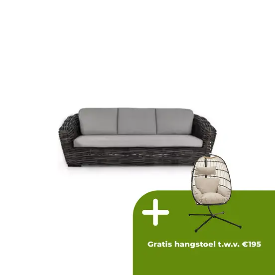Loungebank Palm Bay 236 Black Wash Antraciet Grijs Bank Buiten Applebee - afbeelding 1