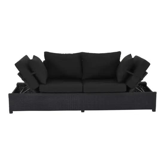 Loungebank Roma l210b80h66 cm zwart verstelbaar, Lesli Living, tuinmeubels