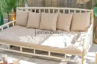 Loungebank Teak Hout Naturel 200 x 100 CM Bank Buiten Tuin van der Leeden