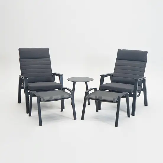 Loungeset Allegro met 2 Primero voetenbankjes en tafeltje, Lesli Living, tuinmeubels.nl