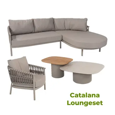 Catalana loungeset incl. tafeltjes en stoel, 4 Seasons Outdoor, Tuinmeubels.nl