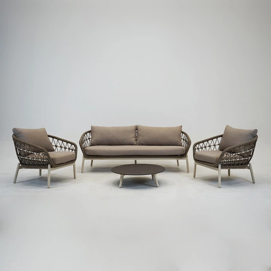Loungeset Dakota 4 dlg Bruin, Vita, tuinmeubels