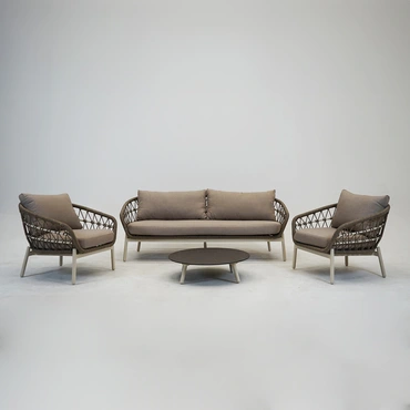 Loungeset Dakota 4 dlg Bruin, Vita, tuinmeubels
