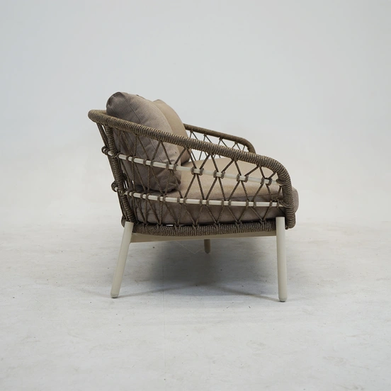 Loungeset Dakota 4 dlg Bruin sfeerfoto, Vita, tuinmeubels