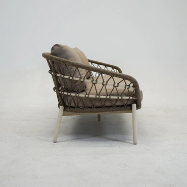 Loungeset Dakota 4 dlg Bruin sfeerfoto, Vita, tuinmeubels