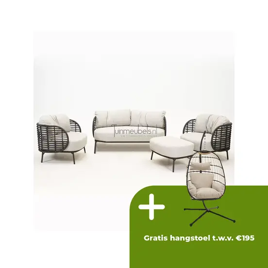 Loungeset Fabrice met voetenbankje | 4 Seasons Outdoor - afbeelding 1