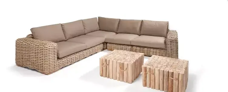 porselein zaterdag Monica Loungeset FFF met 1x Twiggy koffietafel - wicker - Tuinmeubels.nl