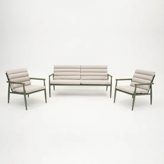 Loungeset harper olive voorkant, Lesli Living, tuinmeubels.nl