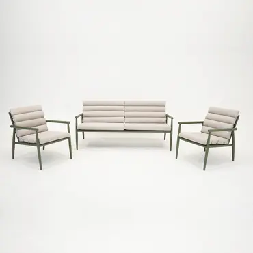 Loungeset harper olive voorkant, Lesli Living, tuinmeubels.nl