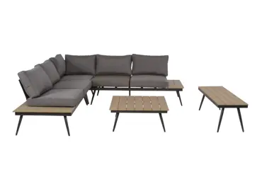 Loungeset Hoekbank Arezzo Antraciet Bank Buiten Tuin Lesli Living
