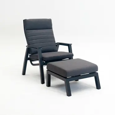 Loungeset Ohio antraciet met 2 down town voetenbankjes en tafeltje - afbeelding 2