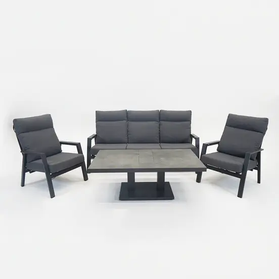 Loungeset Ohio antraciet met Murcia loungetafel - afbeelding 2