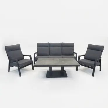 Loungeset Ohio antraciet met Murcia loungetafel - afbeelding 2