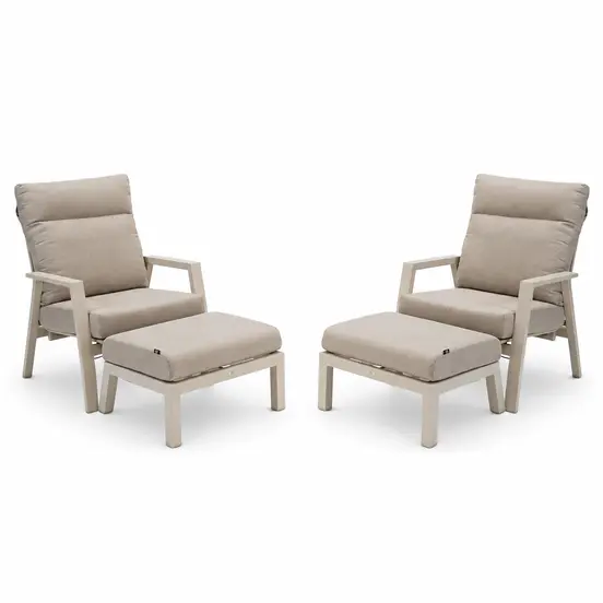 Loungestoel ohio creme, Lesli Living, tuinmeubels.nl