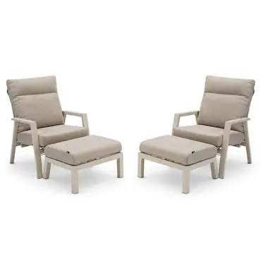 Loungestoel ohio creme, Lesli Living, tuinmeubels.nl