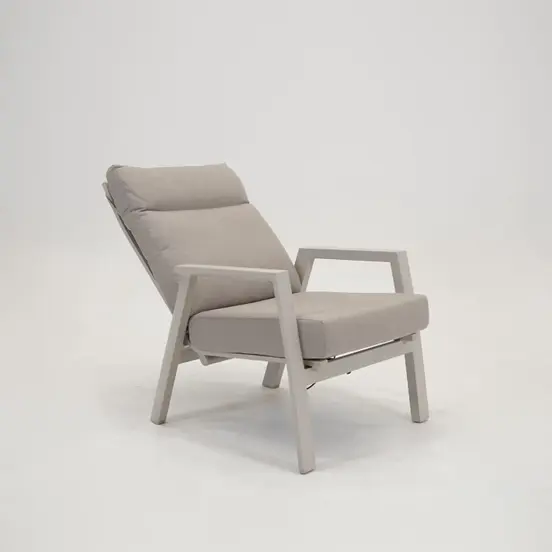 Loungestoel ohio creme verstelbaar, Lesli Living, tuinmeubels.nl