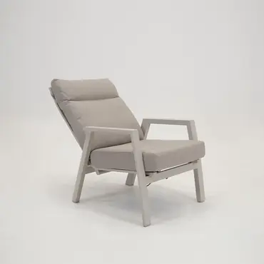 Loungestoel ohio creme verstelbaar, Lesli Living, tuinmeubels.nl