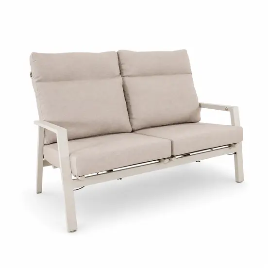 Loungeset Ohio crème klein stoel lounge met Prato loungetafel, Lesli Living, Tuinmeubels.nl