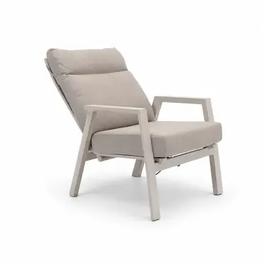 Loungeset Ohio crème standenstoel klein met Prato loungetafel verstelbaar, Lesli Living, Tuinmeubels.nl