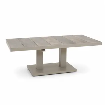 Loungeset Ohio crème standenstoel klein met Prato loungetafel verstelbaar tafel laag, Lesli Living, Tuinmeubels.nl