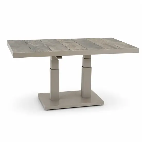 Loungeset Ohio crème standenstoel klein met Prato loungetafel verstelbaar tafel hoog, Lesli Living, Tuinmeubels.nl
