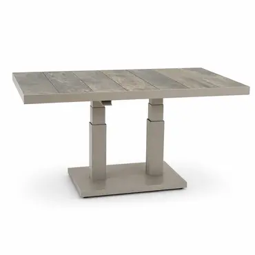 Loungeset Ohio crème standenstoel klein met Prato loungetafel verstelbaar tafel hoog, Lesli Living, Tuinmeubels.nl