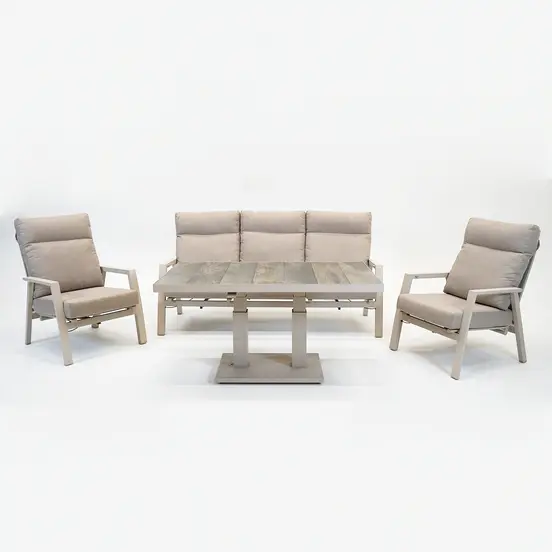 Loungeset Ohio crème met Prato loungetafel - afbeelding 1