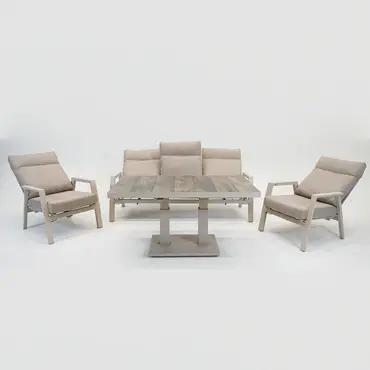 Loungeset Ohio crème met Prato loungetafel - afbeelding 2