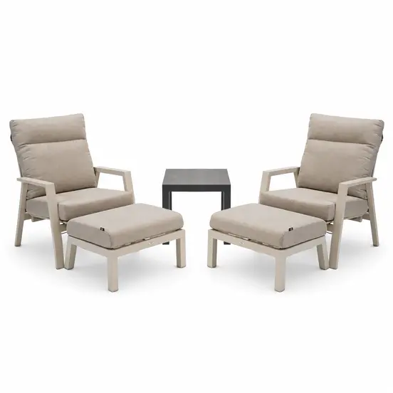 Loungestoel ohio crème, Lesli Living, tuinmeubels.nl
