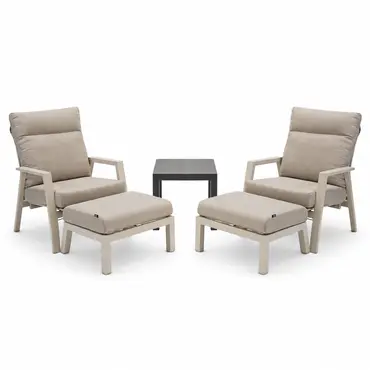 Loungestoel ohio crème, Lesli Living, tuinmeubels.nl