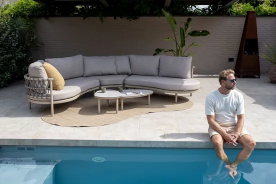 Loungeset Piacenza Latte Set 2 delig 2 zits Kussens 4SO Bank Buiten Tuin 4 Seasons Outdoor - afbeelding 2