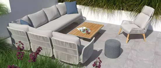 Loungeset Play Panel Frost met salontafel van 4 Seasons Outdoor - afbeelding 4