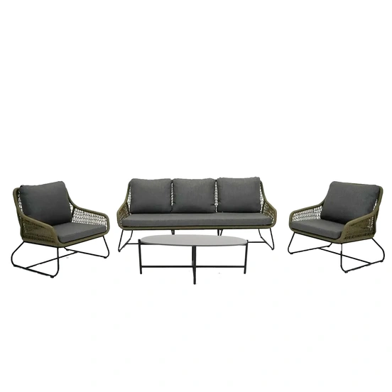 Loungeset Portofino 4dlg olijf groen, vita, Tuinmubels.nl
