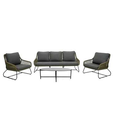 Loungeset Portofino 4dlg olijf groen, vita, Tuinmubels.nl