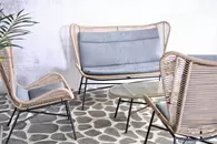 Loungeset Rome relax sand voorkant, SenS-line, tuinmeubels