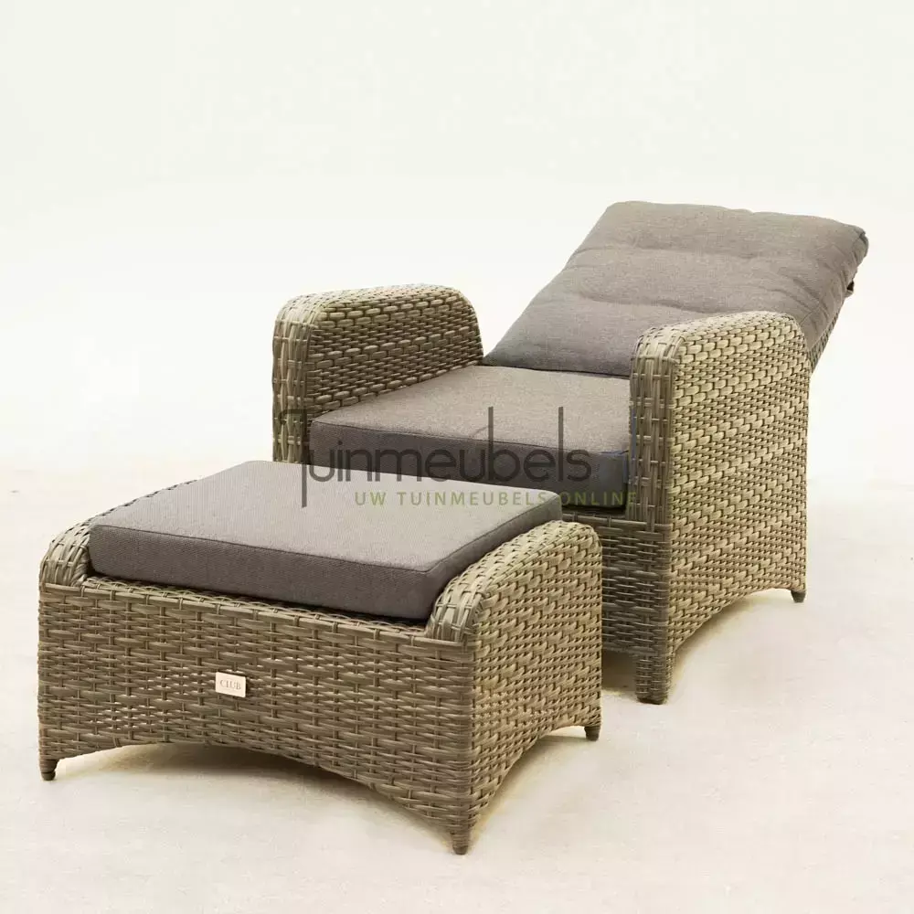 Loungeset Brick 2 loungestoelen met voetenbank - Tuinmeubels.nl