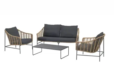 Loungeset Timor 2,5zits bank en 2 loungestoelen www.tuinmeubels.nl